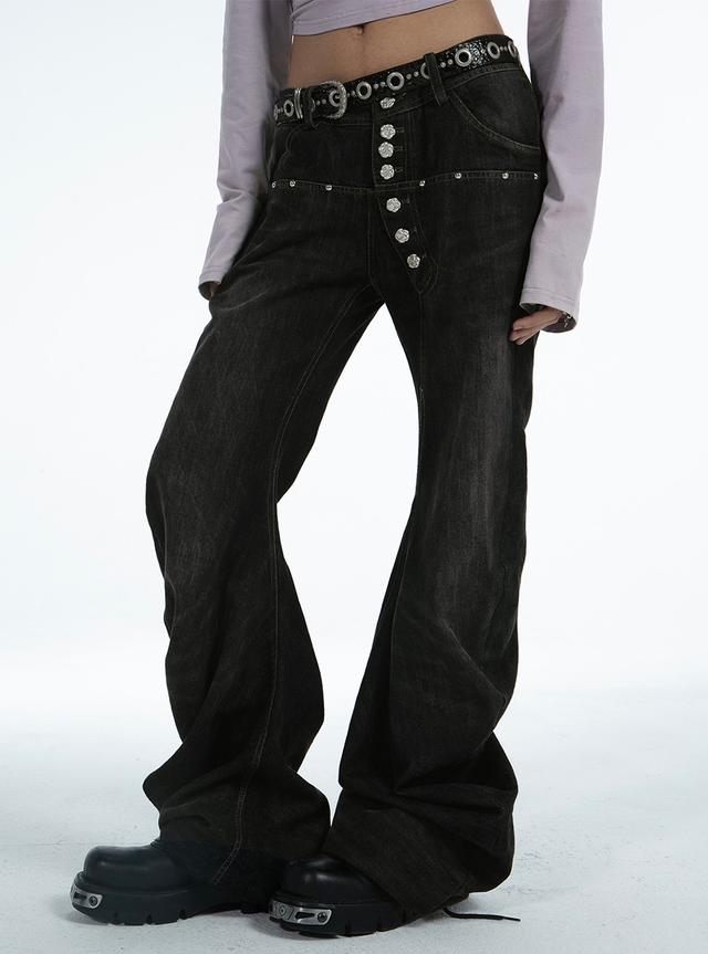 ★ MISEKI SEOUL★ Shirring bootscut pants CHARCOAL MSK24030 Miseki seoul】Shirring bootscut pants | OUR BRAND,Miseki