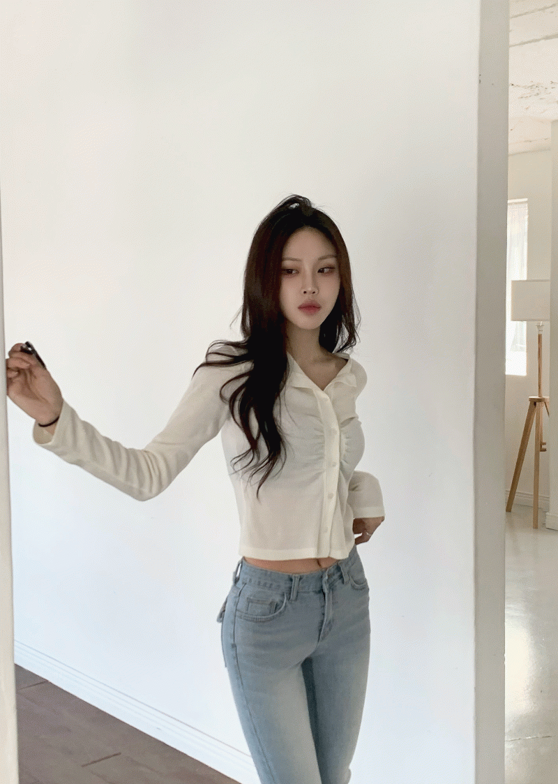 로브씨엘 오브제 카라 셔링 골지 T