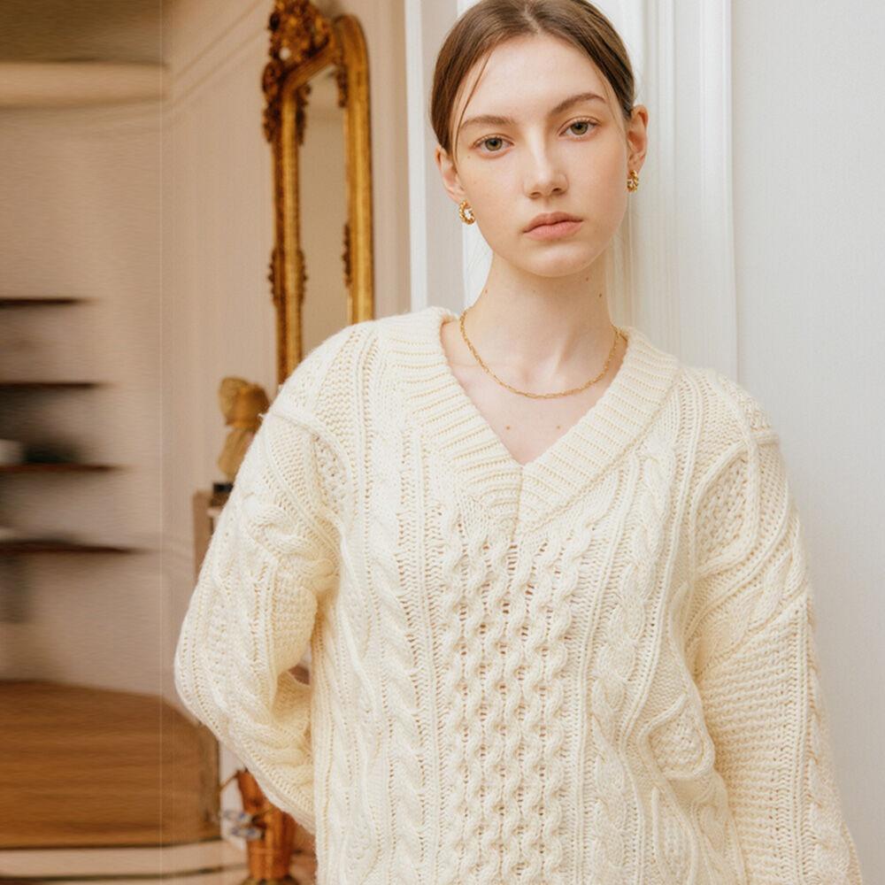 ELLIE V NECK KNIT TOP_3colors