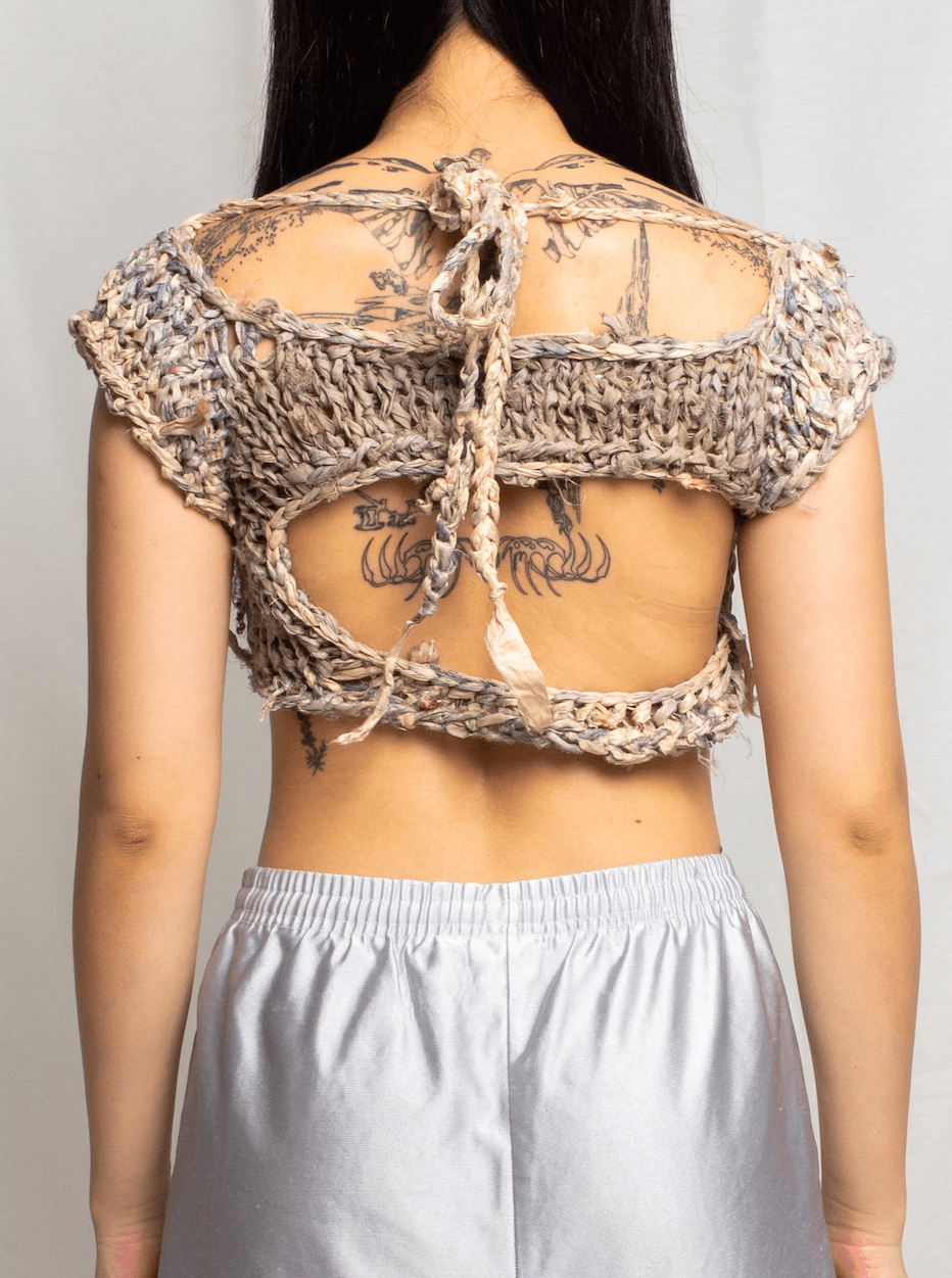 Recycled Silk Cropped Tee