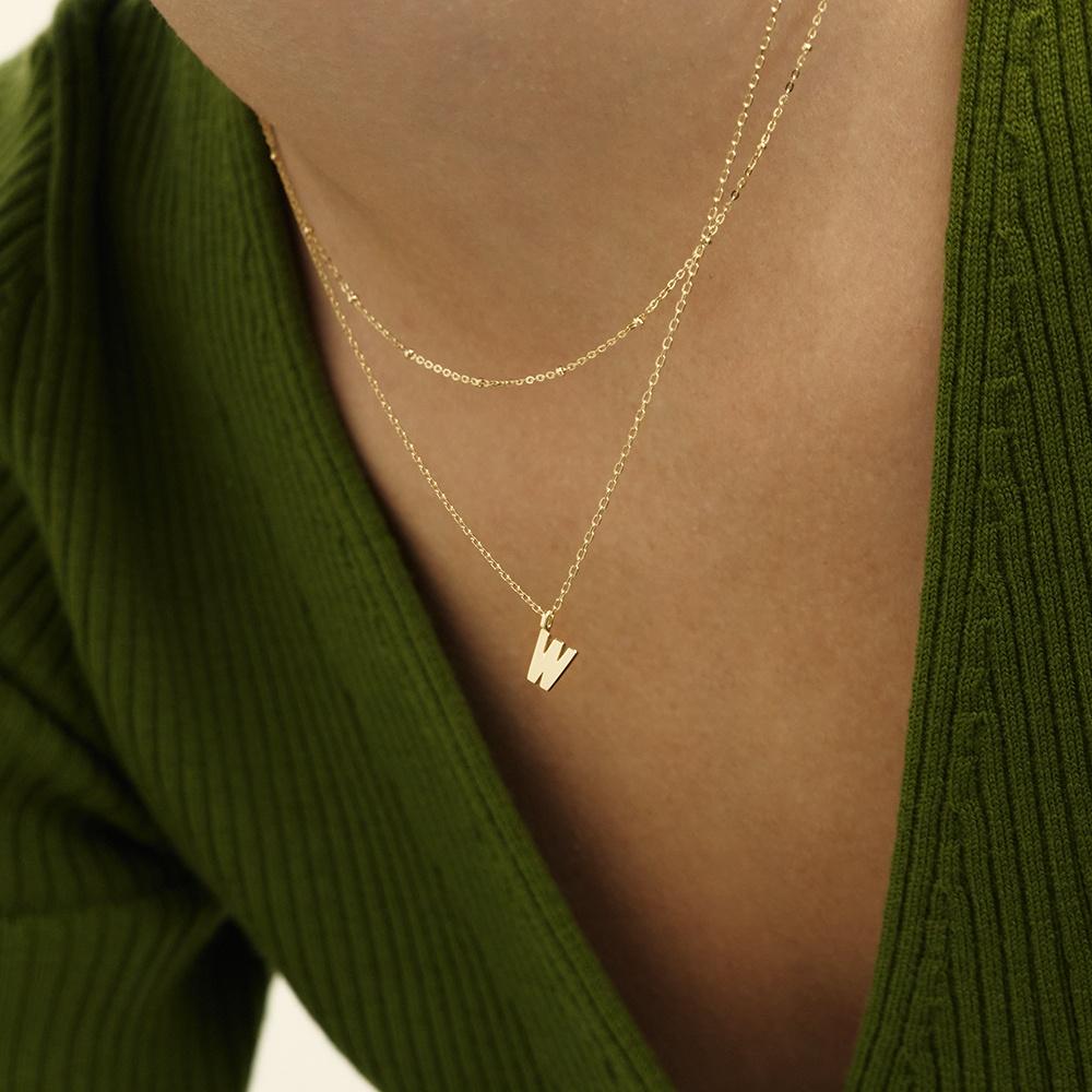 14k 솔리드 이니셜 목걸이 (14k골드) #LCN10