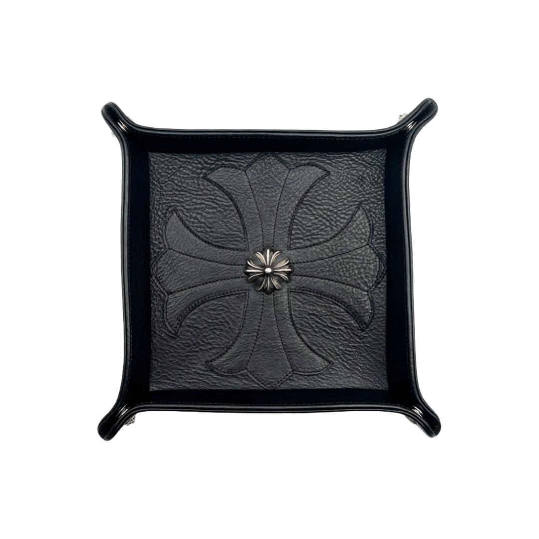 Chrome Hearts Black Leather Silver CH Plus Tray