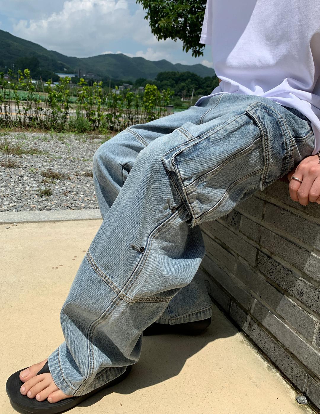 로만 리벳 카고 데님 2 color