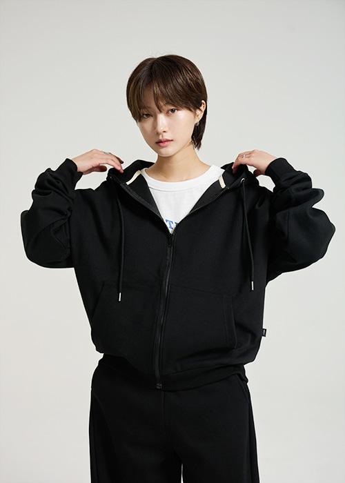 합포쭈리 후드 집업 / black