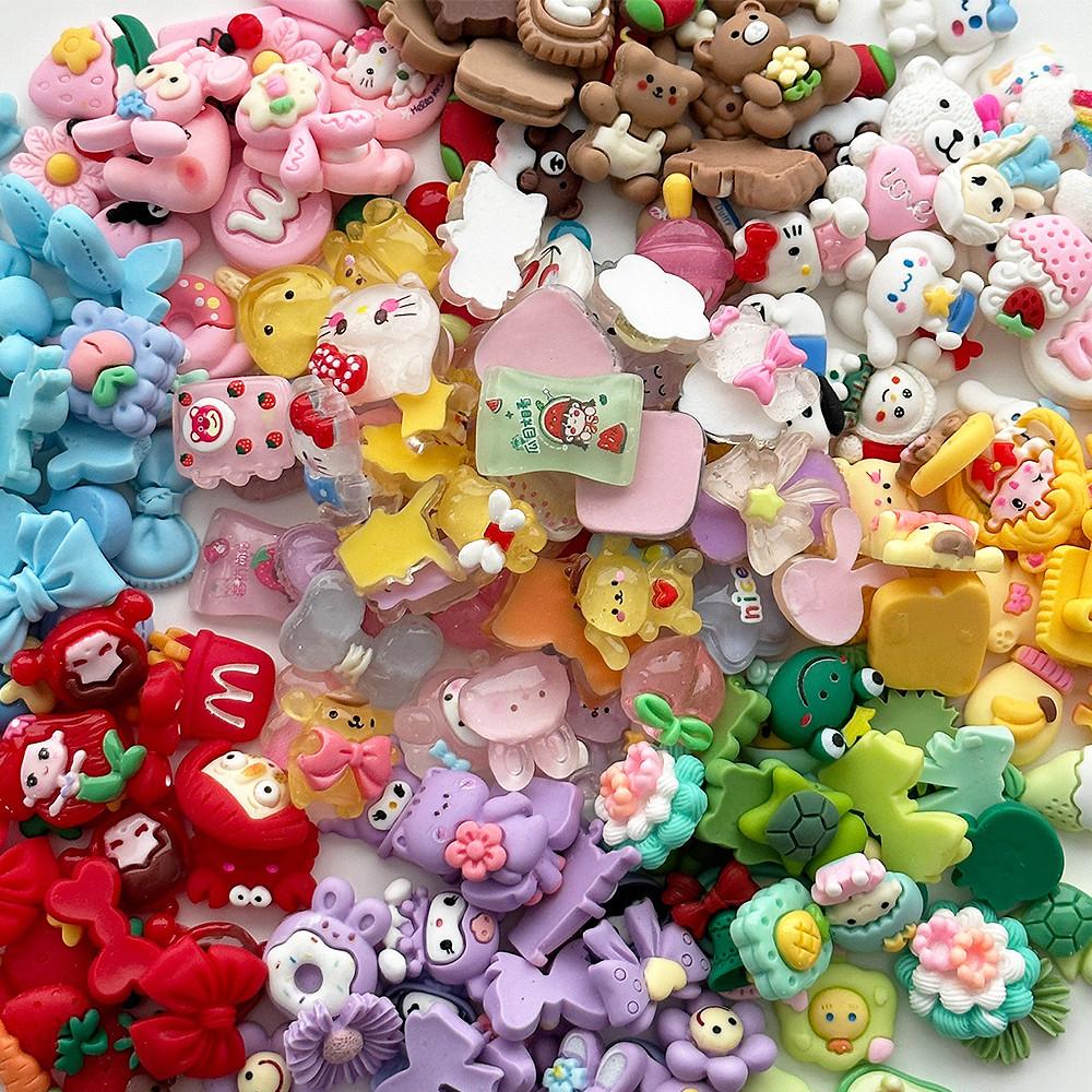 15개 컬러 랜덤 데코덴 파츠 부자재 호마이카 탑로더 꾸미기 탑꾸 쿠로미 시나모롤 슬라임 재료