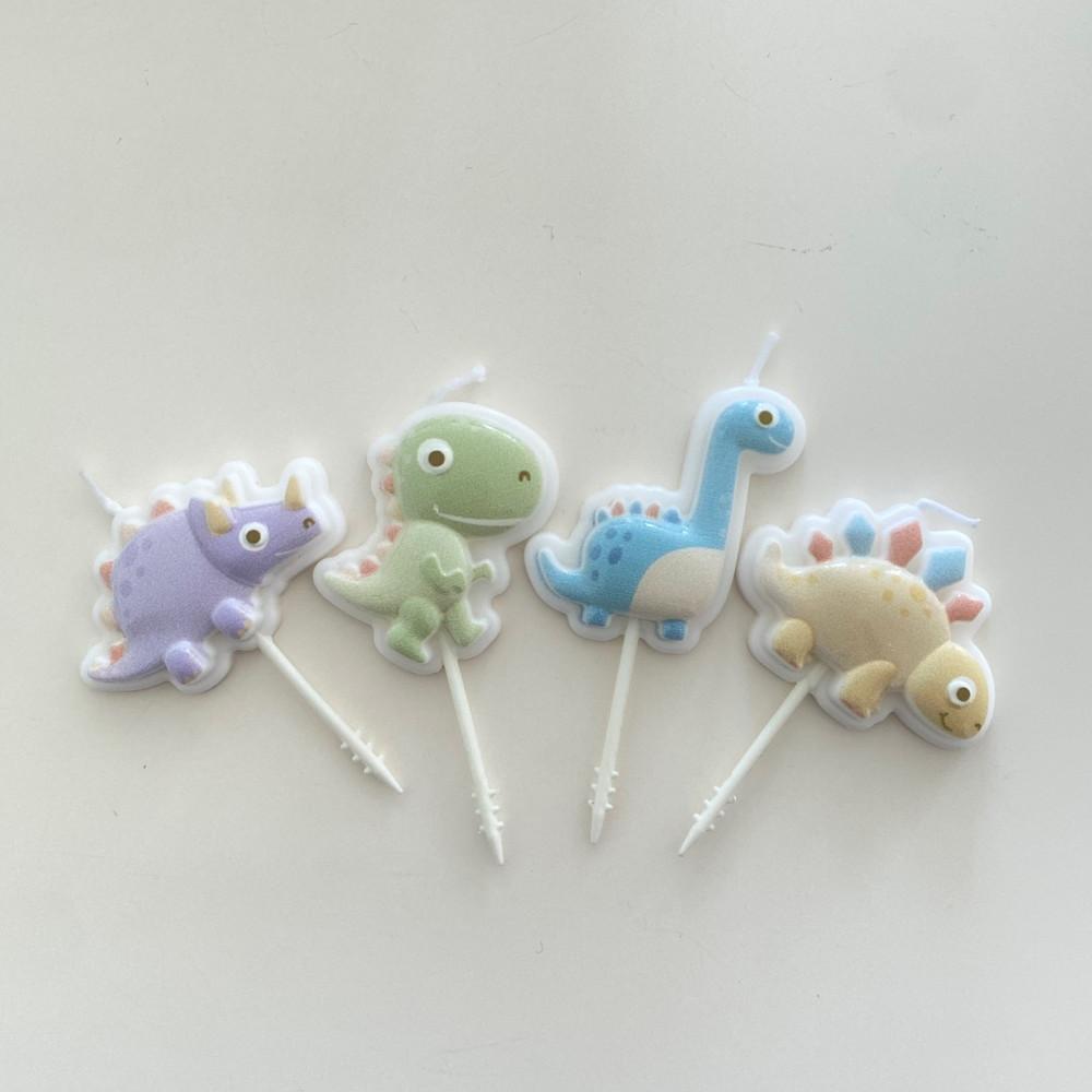 리킨들 공룡초 4pcs 티라노사우르스초 생일초 동물초