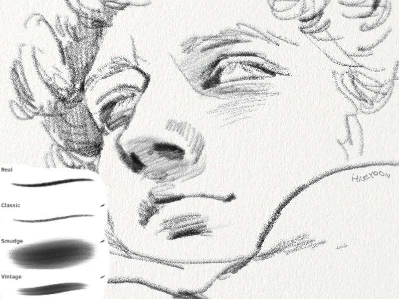 프로크리에이트 아날로그 브러쉬 세트 4종 | 해윤 브러쉬