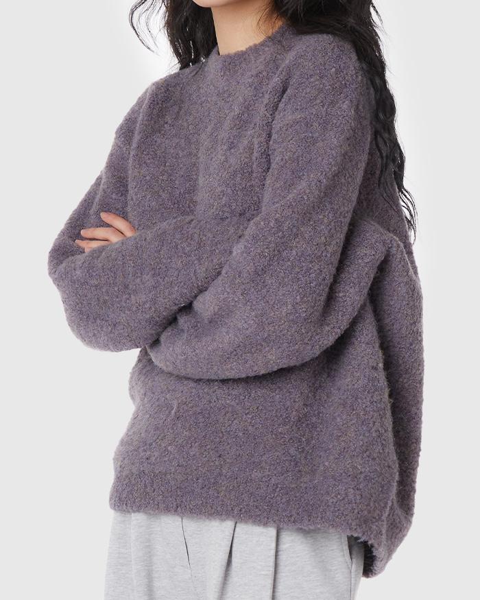 컬리 라운드 루즈 니트웨어