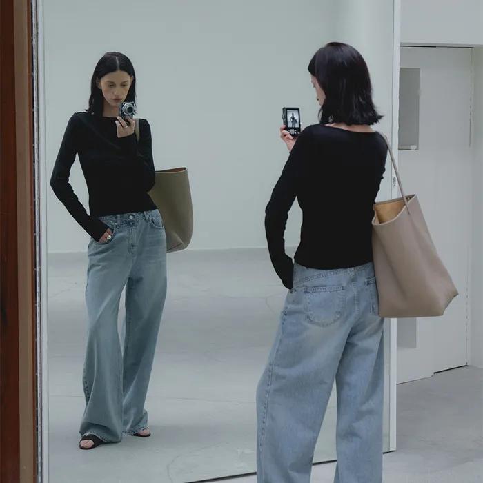 Wide Full Length Jean_Light blue