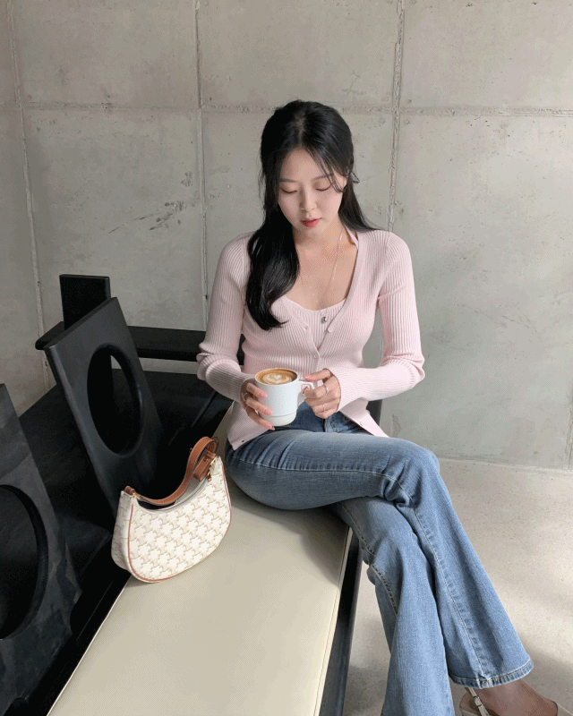 [SET] 포렛 골지 니트 홀터넥 나시 가디건 세트 (5 color)