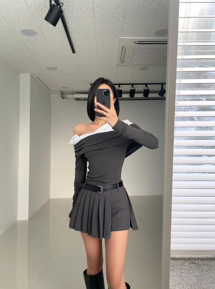 클루리스 테니스 스커트 (그레이)