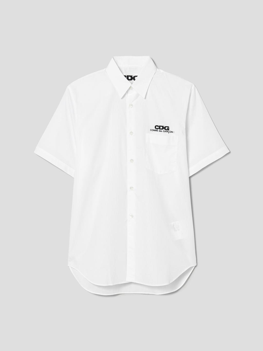 Logo Printed Short Sleeve Shirt - White