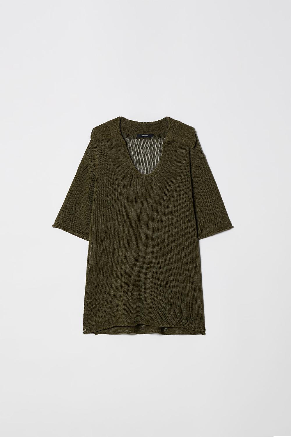[ARCHIVE SALE] OPEN COLLAR HALF SLEEVE KNIT