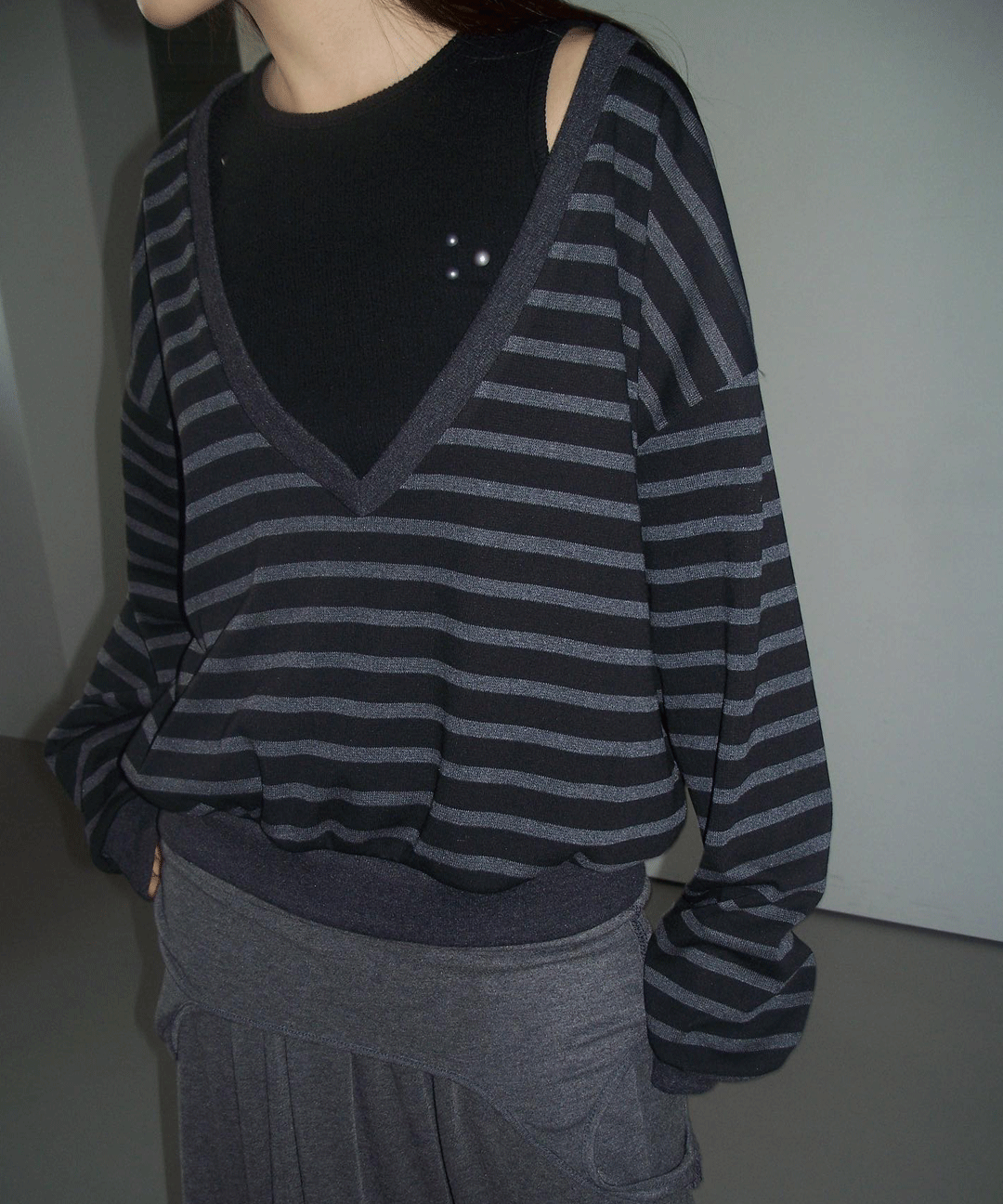 조브 [차콜당일] 뎁mtm 가을신상 간절기 겨울신상 단가라 맨투맨 (2color)