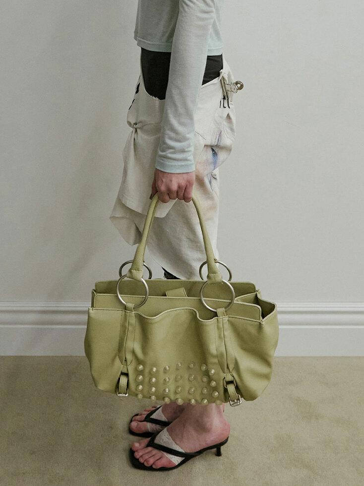 Metal Stud Tote Bag Butter