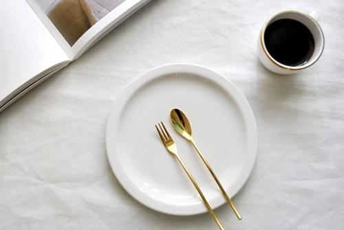 골드 티스푼 포크