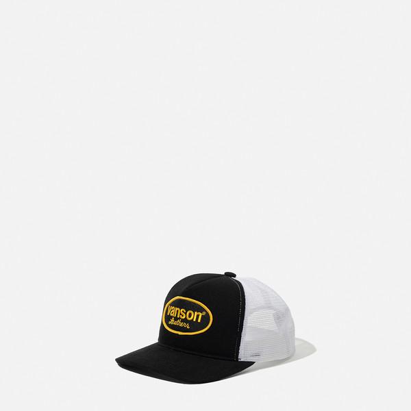 Oval Logo Mesh Cap / Black & White & Yellow