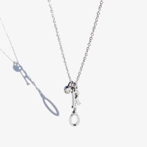 [RUSHOFF] 써지컬스틸 이니셜 포인트 체인 목걸이 (이니셜 변경가능)