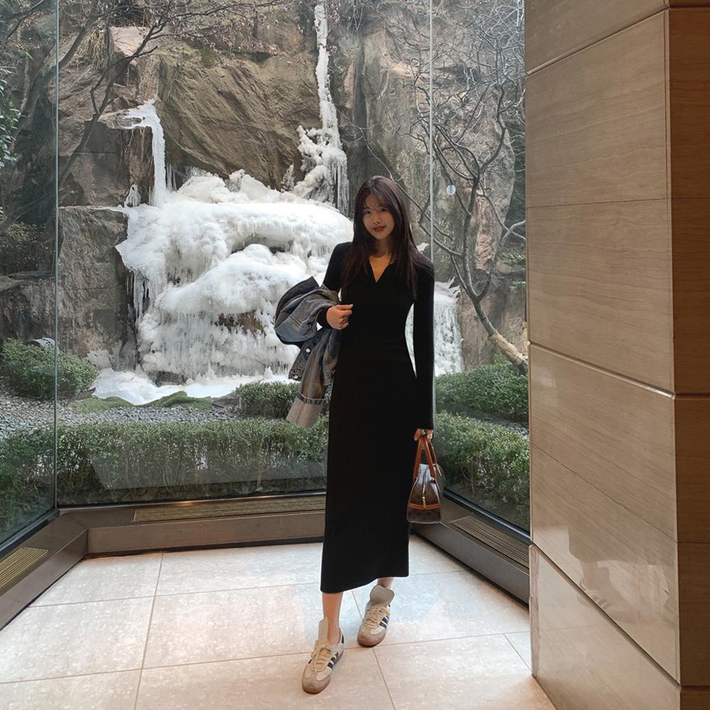 [made prostj] 스프링&어텀 가든 카라 골지 원피스 (2colors&2types)