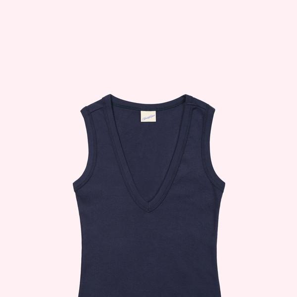 Classic sleeveless top (Navy)