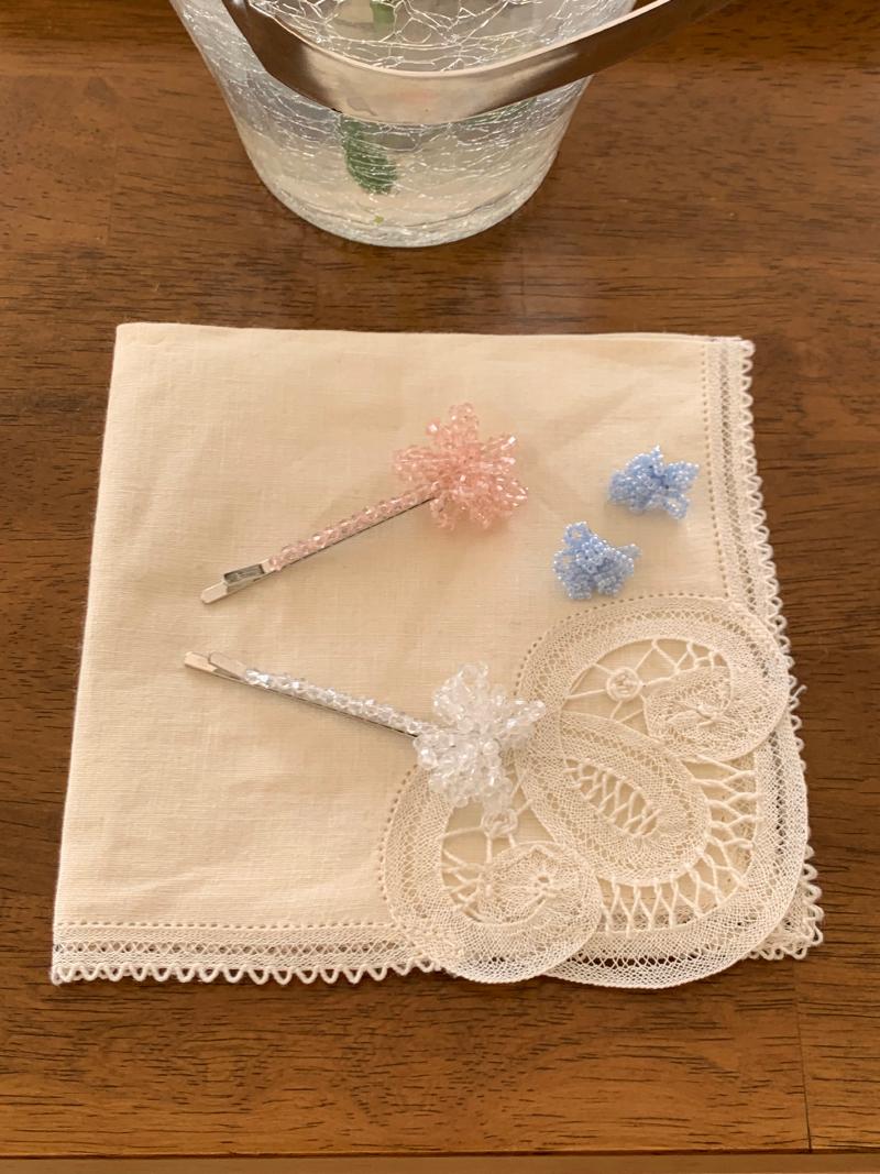 flora beads hairpin (2color)