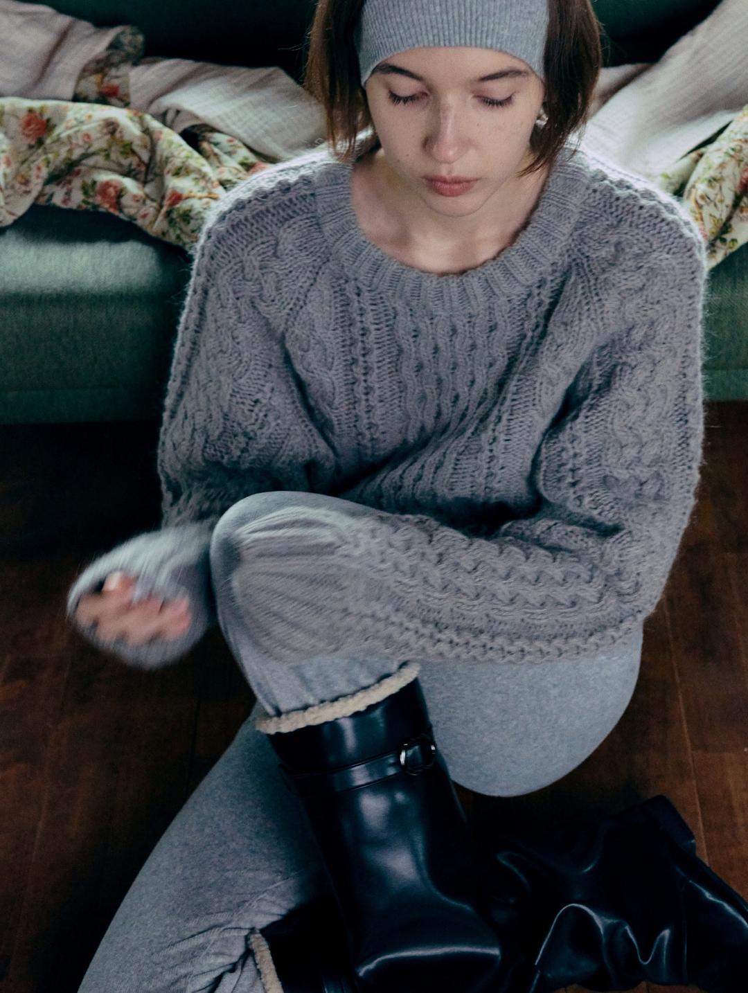 Jane fisherman knit - vintage grey