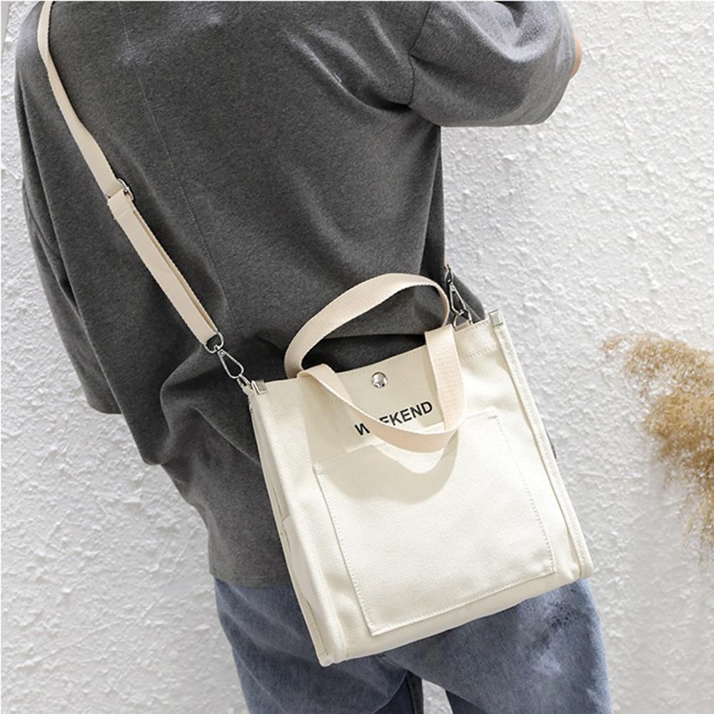 미니 에코백 튼튼한 무지 캔버스 크로스 에코백