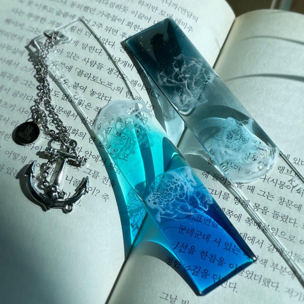 킬더실버 투명파도책갈피 바다 북마크 : 킬더실버