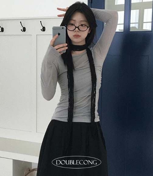 [스판/여리핏]탑 셔링 레이어드 티(3colors)