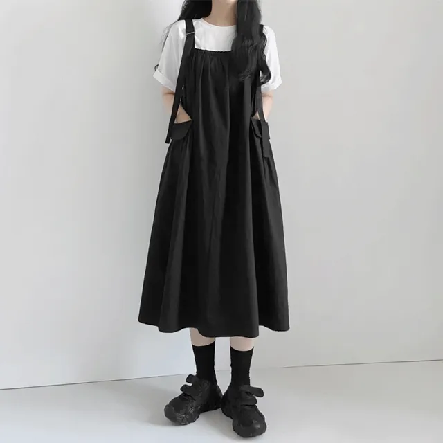 [주문폭주🖤] 길이조절OK! 카고 멜빵 원피스