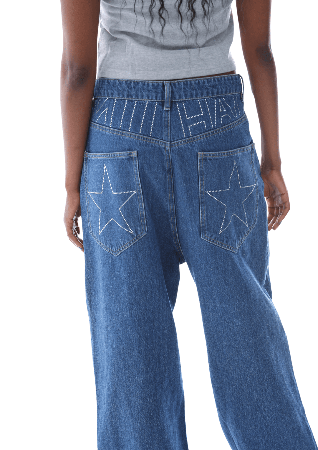 BAGGY JEANS IN BLUE DENIM - XS