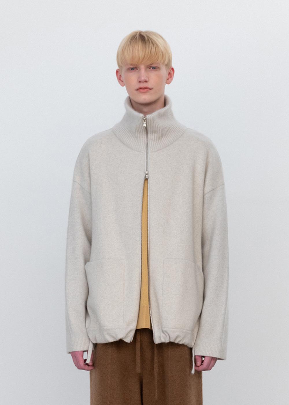 Blue fox double faced zipup jacket_Lamb