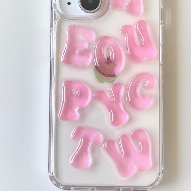 cute alphabet phonecase (B ver.) hotpink