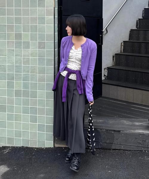 DAILY WOOL KNIT CARDIGAN_PURPLE