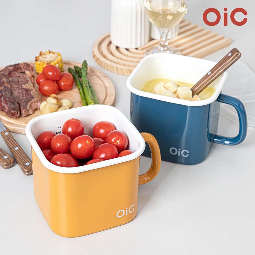 캐니스터 법랑용기 인덕션 IH 1인용 라면냄비 사각 1.5L, 블루, 14cm, 1개