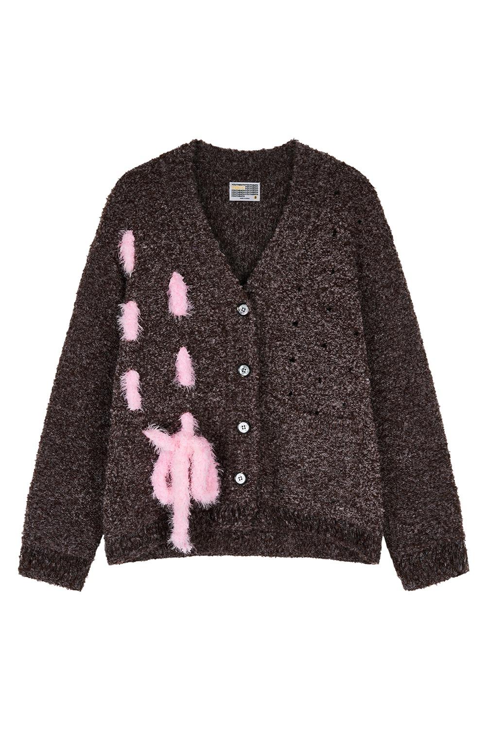 Color string cardigan_brown