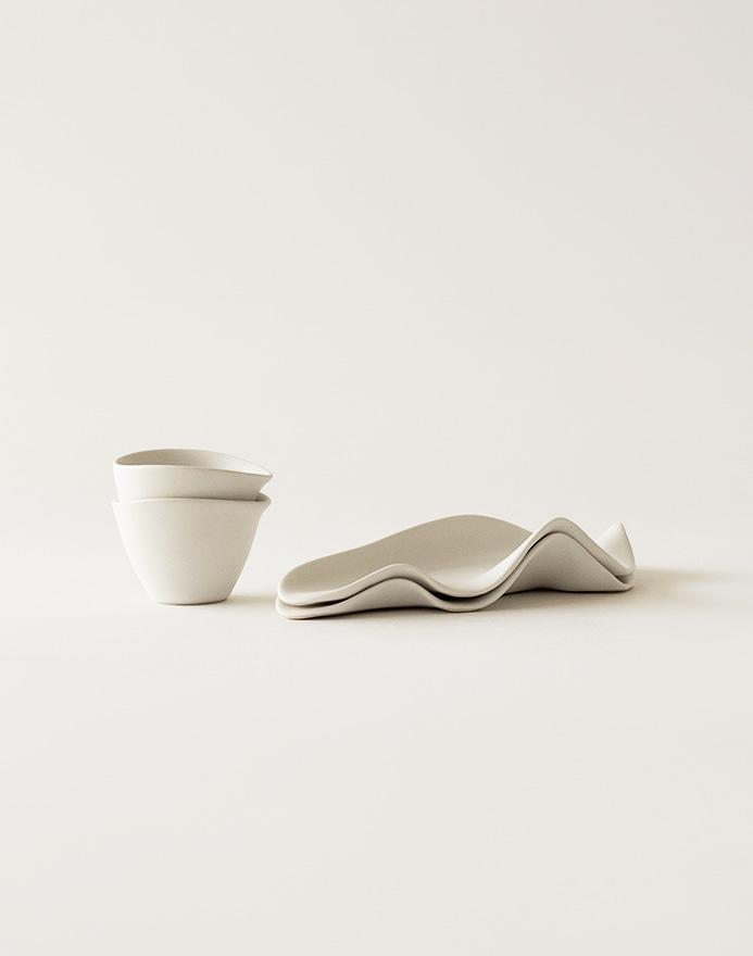 HIN｜Leaf Tea Set · Stone White 4pcs