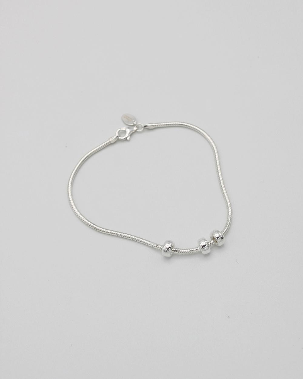 flat ball & snake chain bracelet (92.5% silver)
