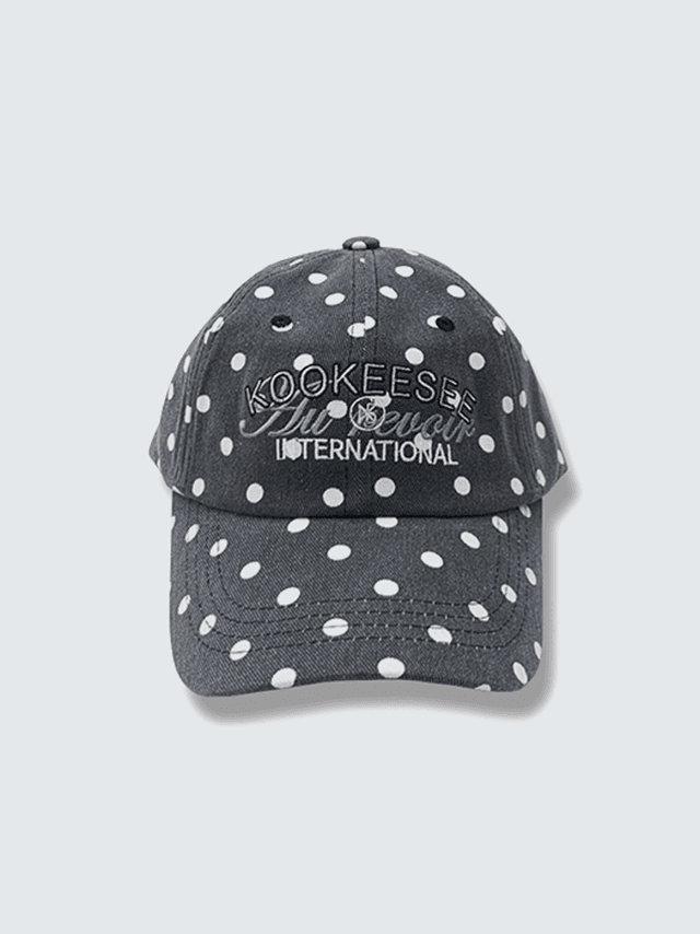 vintage washing dot ball cap (Pigment Black)