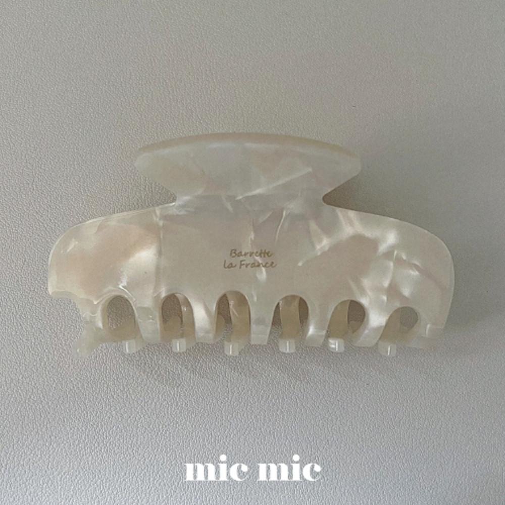 [La France  반묶음 올림머리 ] 미끄미끄 프랑스핀 심플 오로라 밀크 우아한  바렛 클립 셀룰로오스 마블 여름   화이트 헤어 집게핀