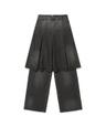 나이스고스트클럽(NICEGHOSTCLUB)  DENIM PLEATS LAYERED SKIRT PANTS_BLACK(NG2ESUD190A) - 사이즈 & 후기 | 무신사