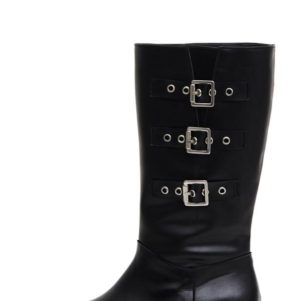Three belted biker boots (black)