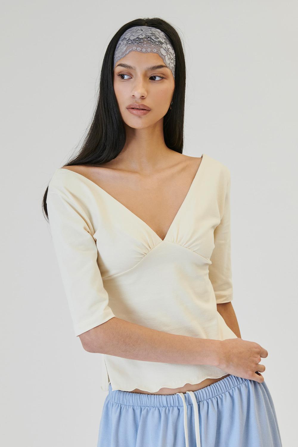 Modern Both Side V-neck T [Cream]