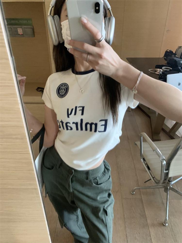 여성 유니폼 트랙 반팔 크롭티 (2color)