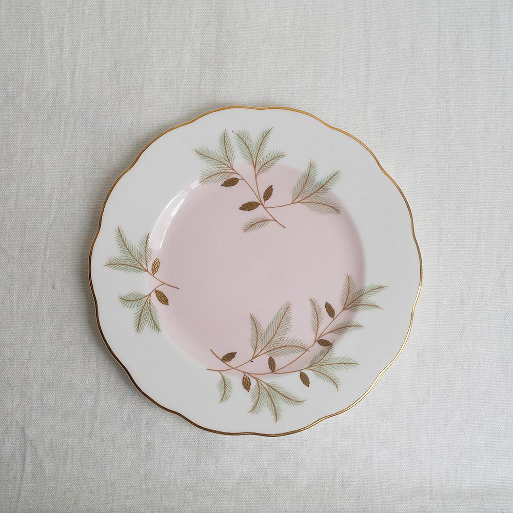 [Vintage] ASSIETTE CÔNES DE PIN DORÉ