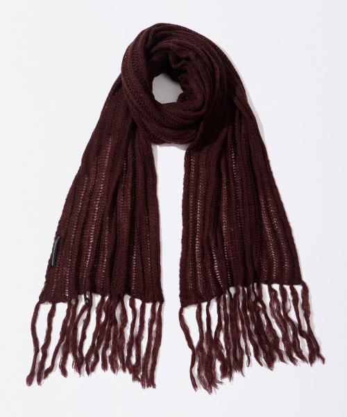 Fluffy Fringe Scarf Wine