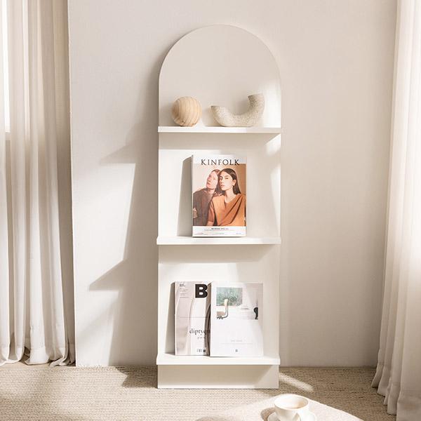 [브랜드데이] 삼익가구 대니시 전면책장 매거진랙 3단 북선반(2color)