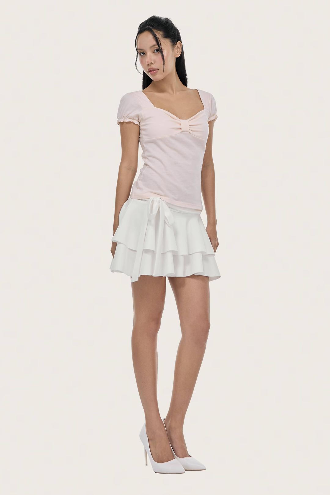 [ Pre-order ] Ribbon letter top, Pink