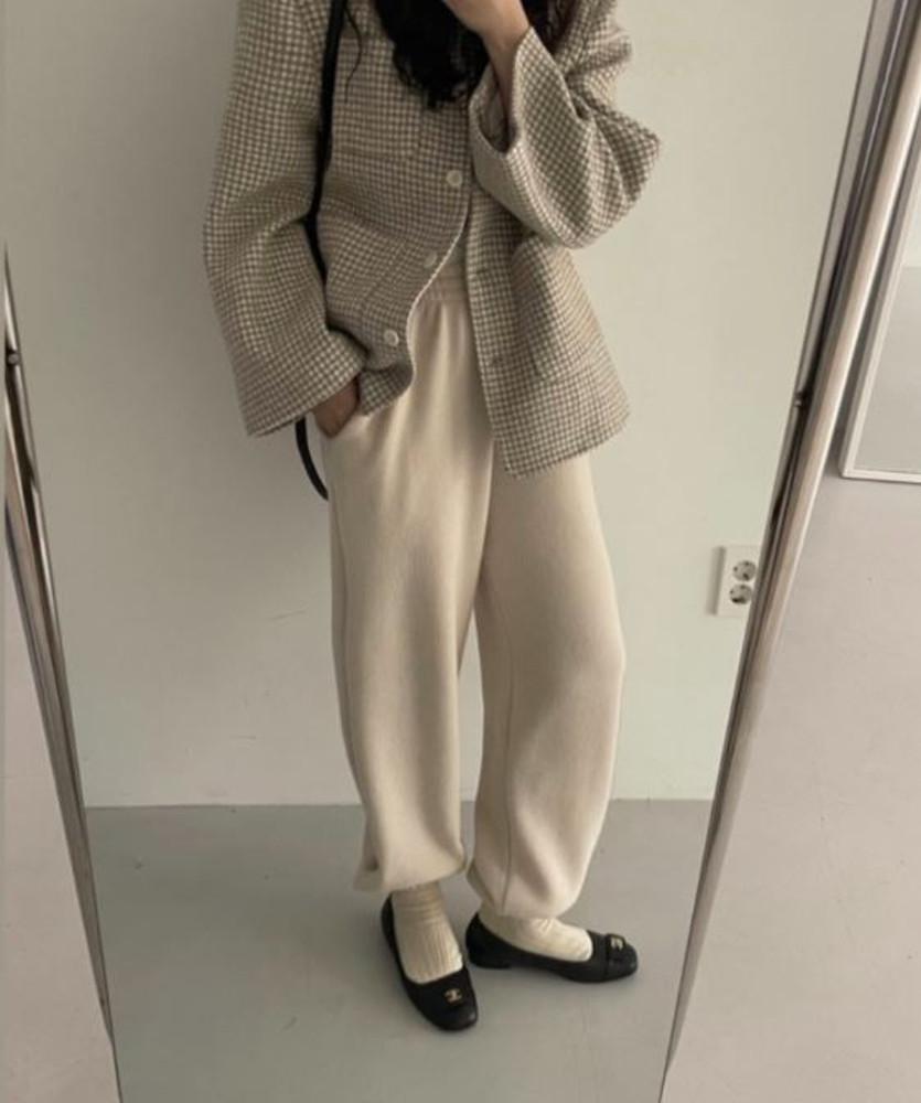 [당일발송] 바스켓 허리밴딩 골지 조거 팬츠 (4color)