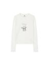 WOOD EYELET SLIM T-SHIRT_white